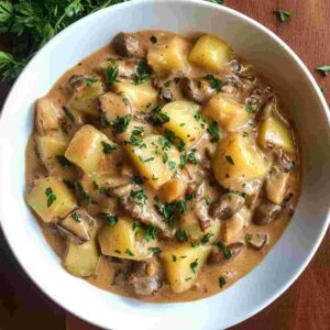 Potato Stroganoff Recipe - recipesjulie