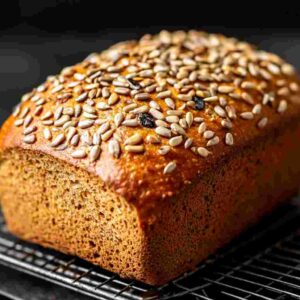 freshly baked loaf of Dakota Bread - recipesjulie