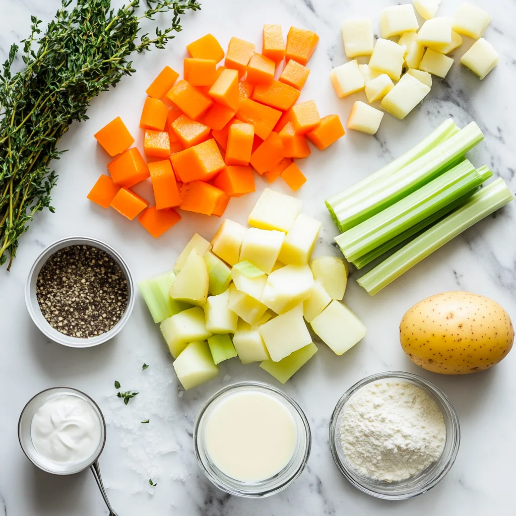 ingredients for Benigni's Potato Soup